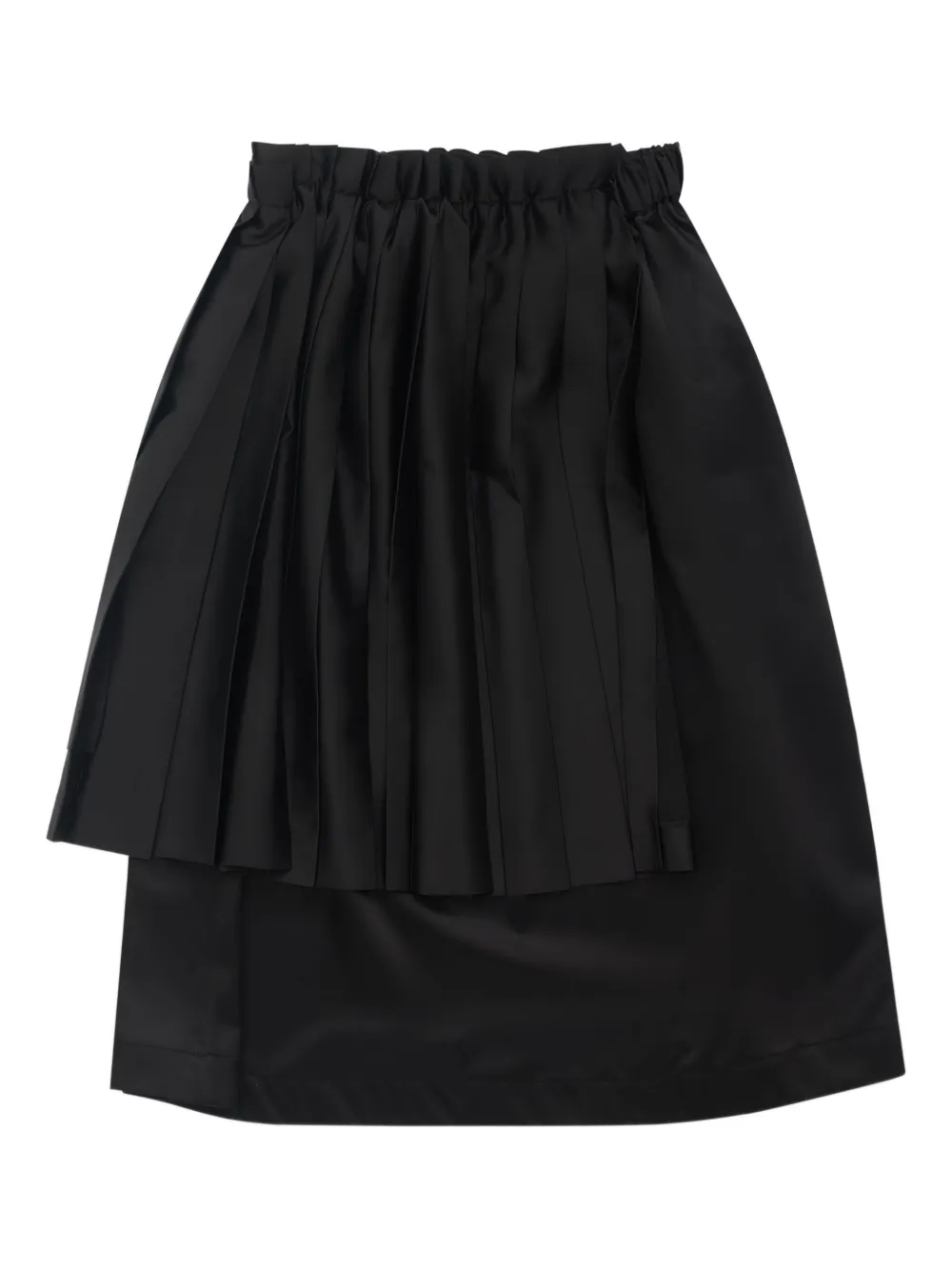 Noir Kei Ninomiya pleated midi skirt - Zwart