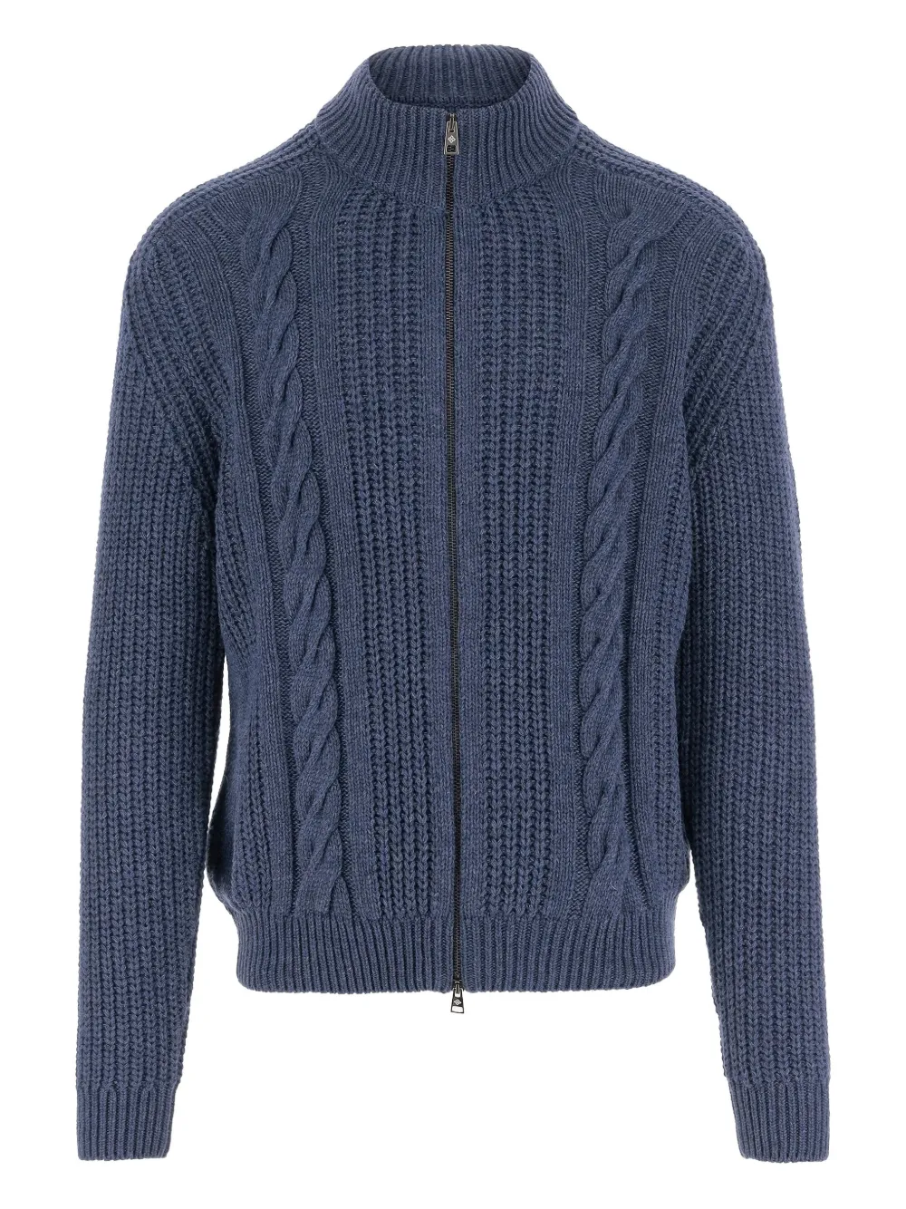 Tagliatore cable-knit zip-up cardigan Blauw