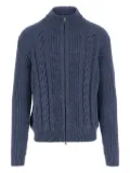 Tagliatore cable-knit zip-up cardigan - Blue