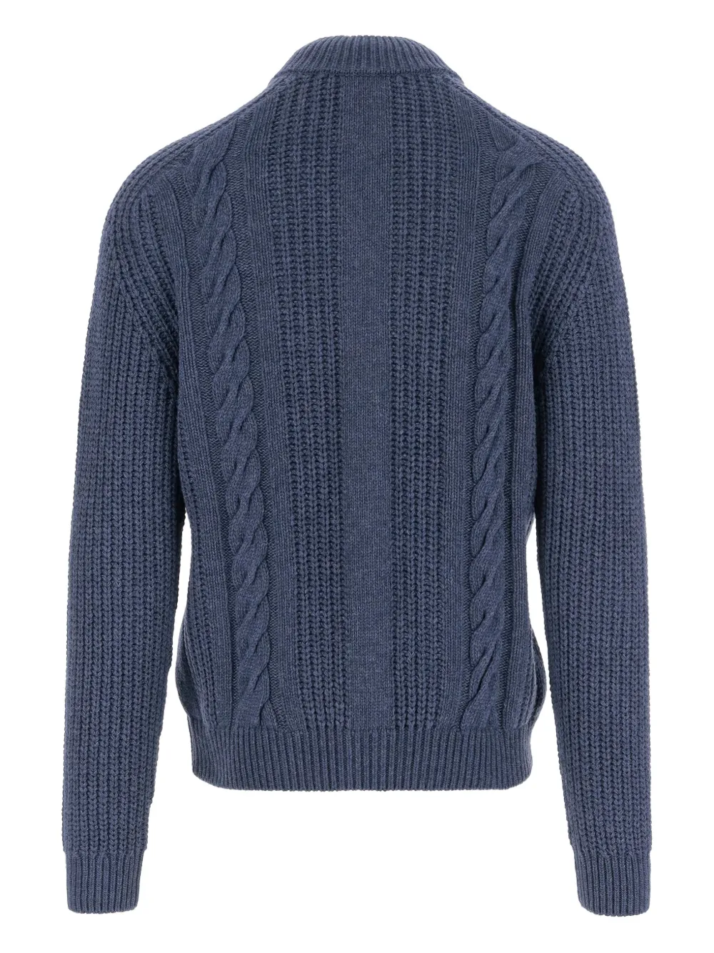 Tagliatore cable-knit zip-up cardigan Blauw