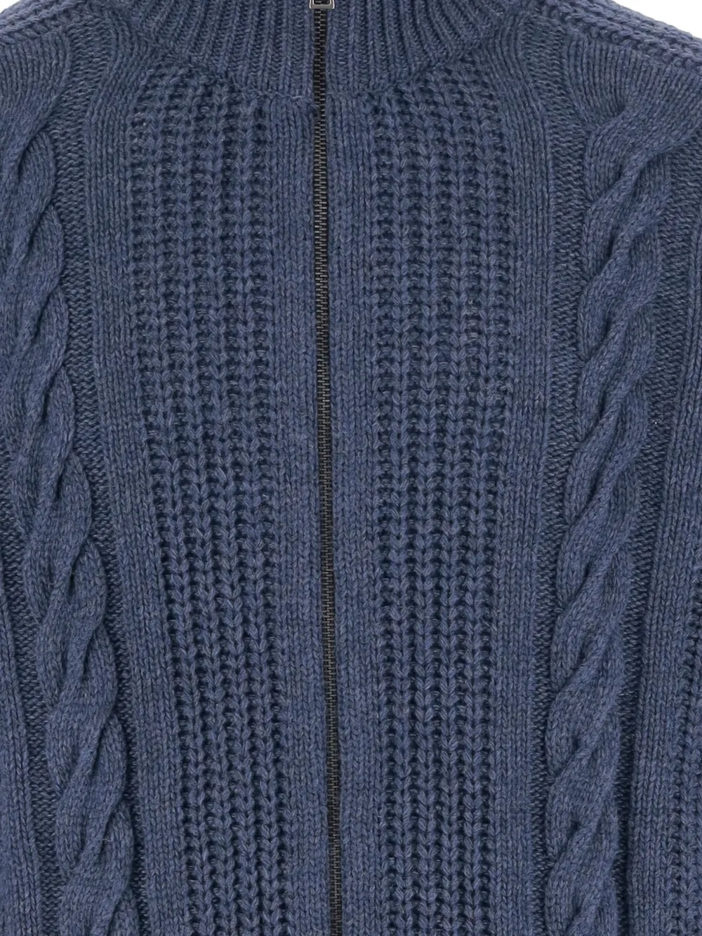 Tagliatore cable-knit zip-up cardigan Blauw