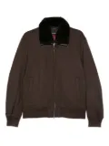 Montecore contrasting-collar zip-up jacket - Brown
