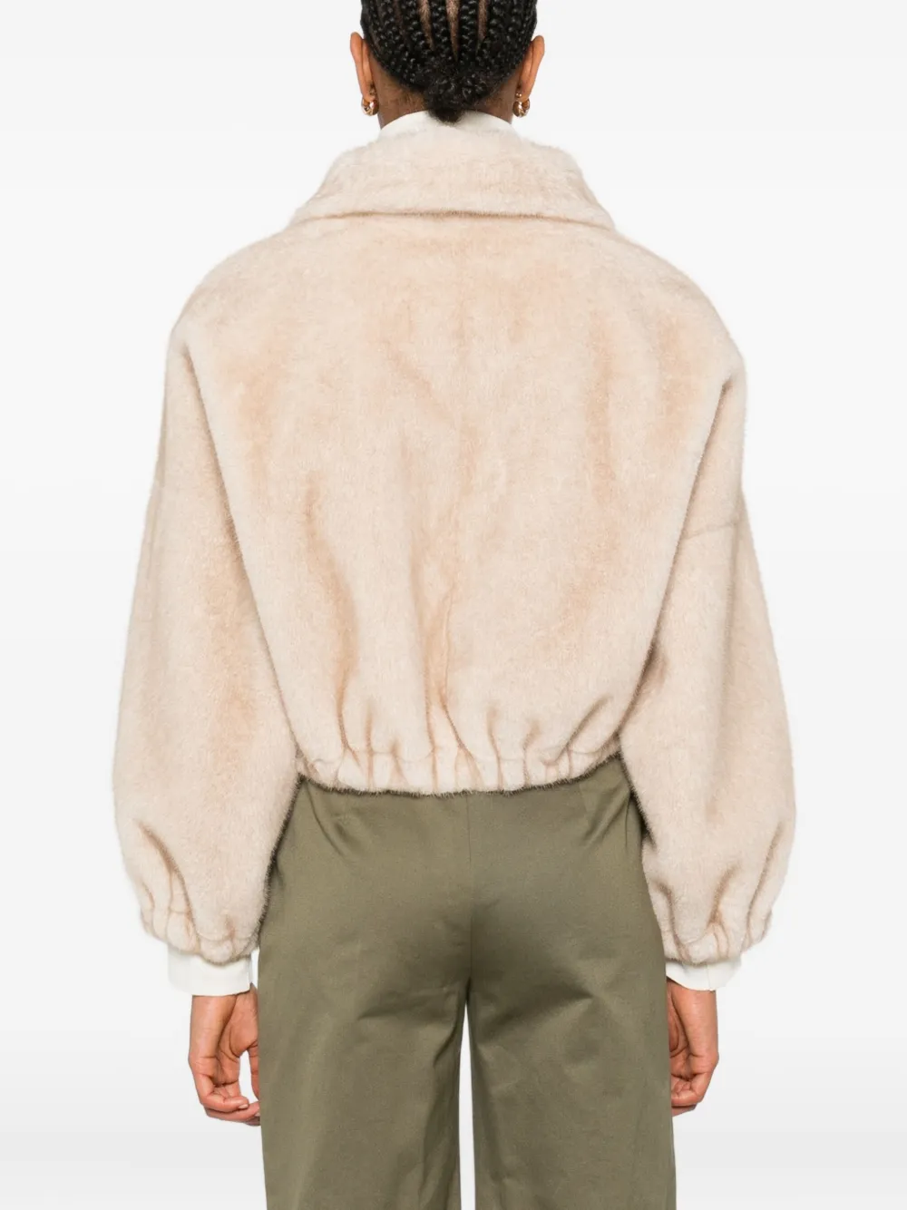 Valentini 1972 Elastic-cuff Zip-front Jacket In Neutral