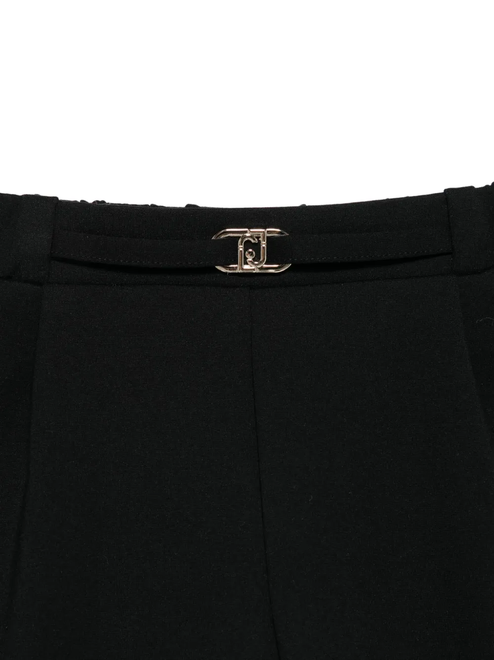 LIU JO Geplooide shorts met logogesp Zwart
