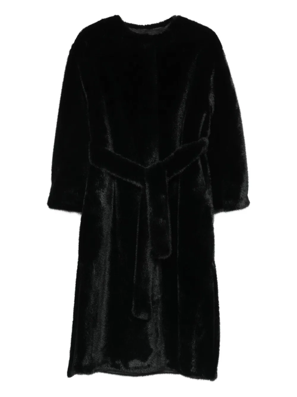 VALENTINI 1972 Mantel met ceintuur Zwart