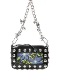Chopova Lowena Fillie floral-needlepoint studded shoulder bag - Black