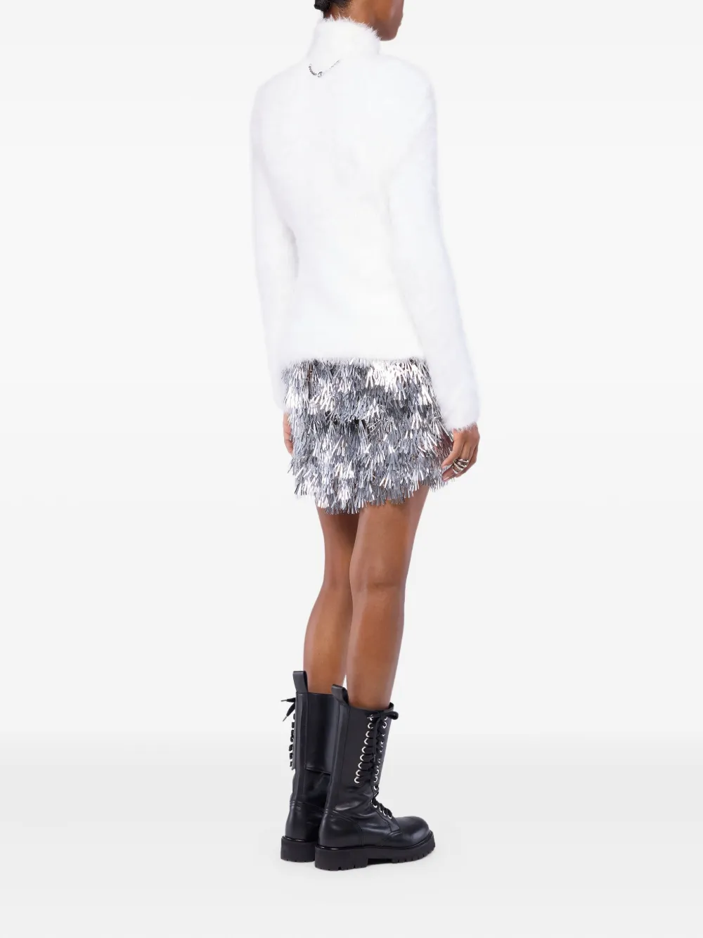 Rabanne Top met lange mouwen en sleuteldetail Wit