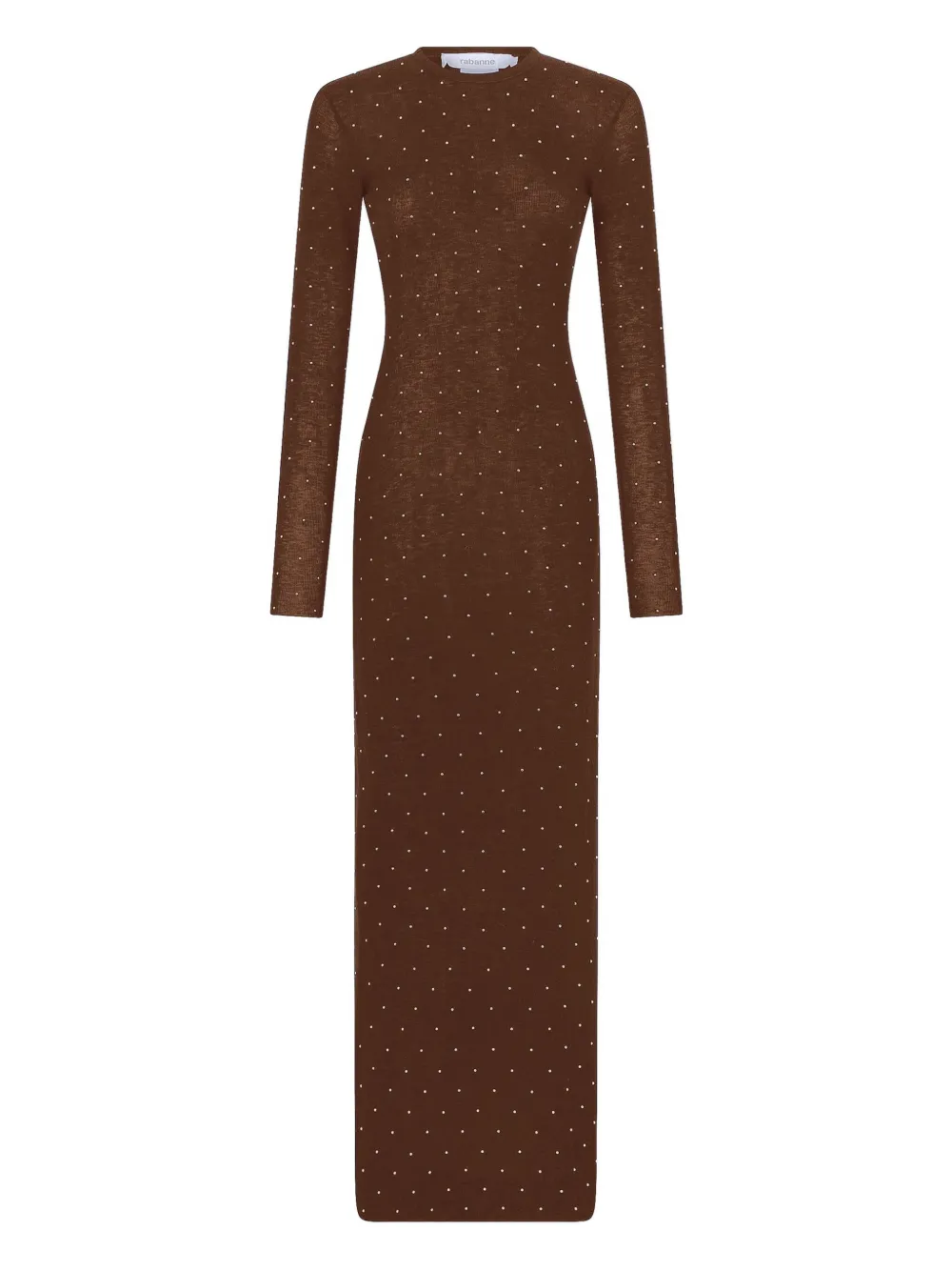 Rabanne embellished long-sleeved maxi dress | Brown | Image 1