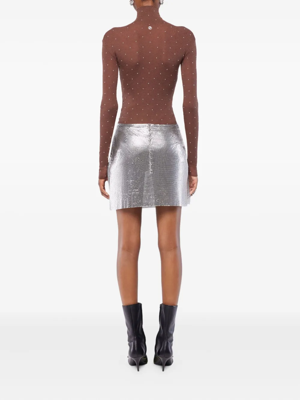 Rabanne Top met col en verfraaid detail Bruin