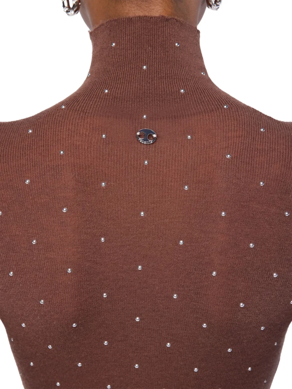 Rabanne Top met col en verfraaid detail Bruin