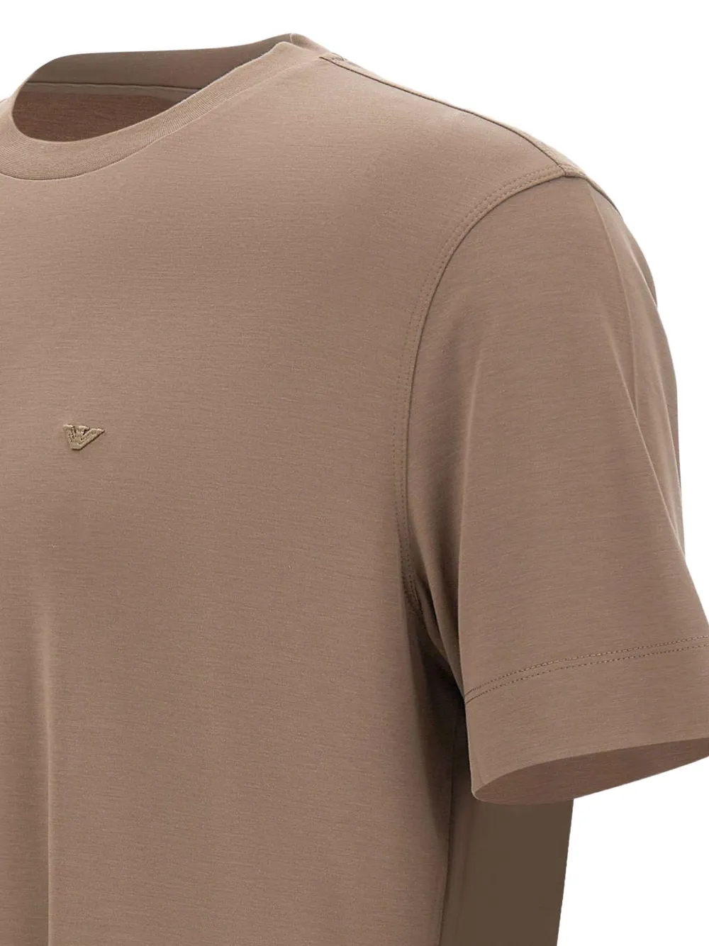 Emporio Armani eagle-embroidered T-shirt Bruin