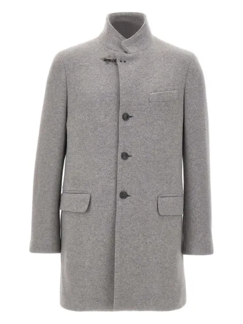 Fay stand-collar flap-pocket coat