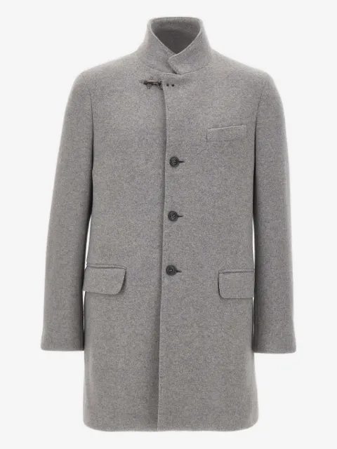Fay stand-collar flap-pocket coat