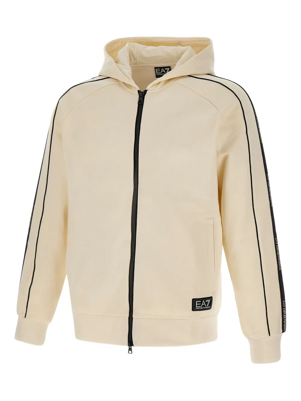 zip-fastening hooded jacket