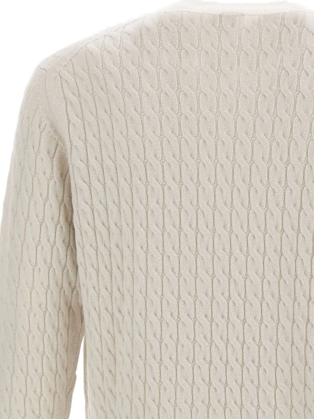 Eleventy cable-knit ribbed-edge sweater Beige