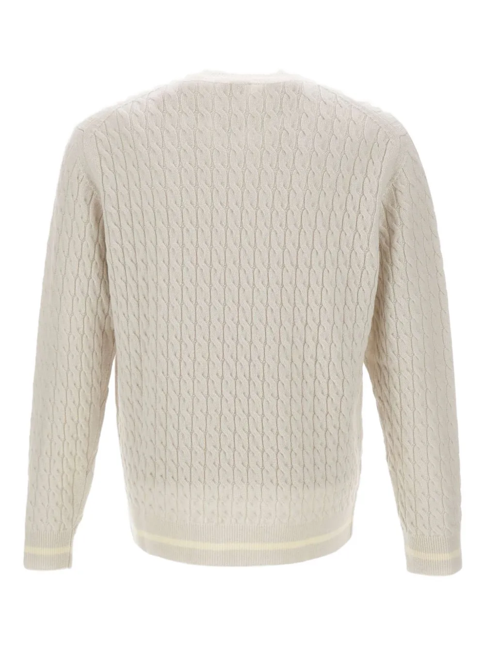Eleventy cable-knit ribbed-edge sweater - Beige