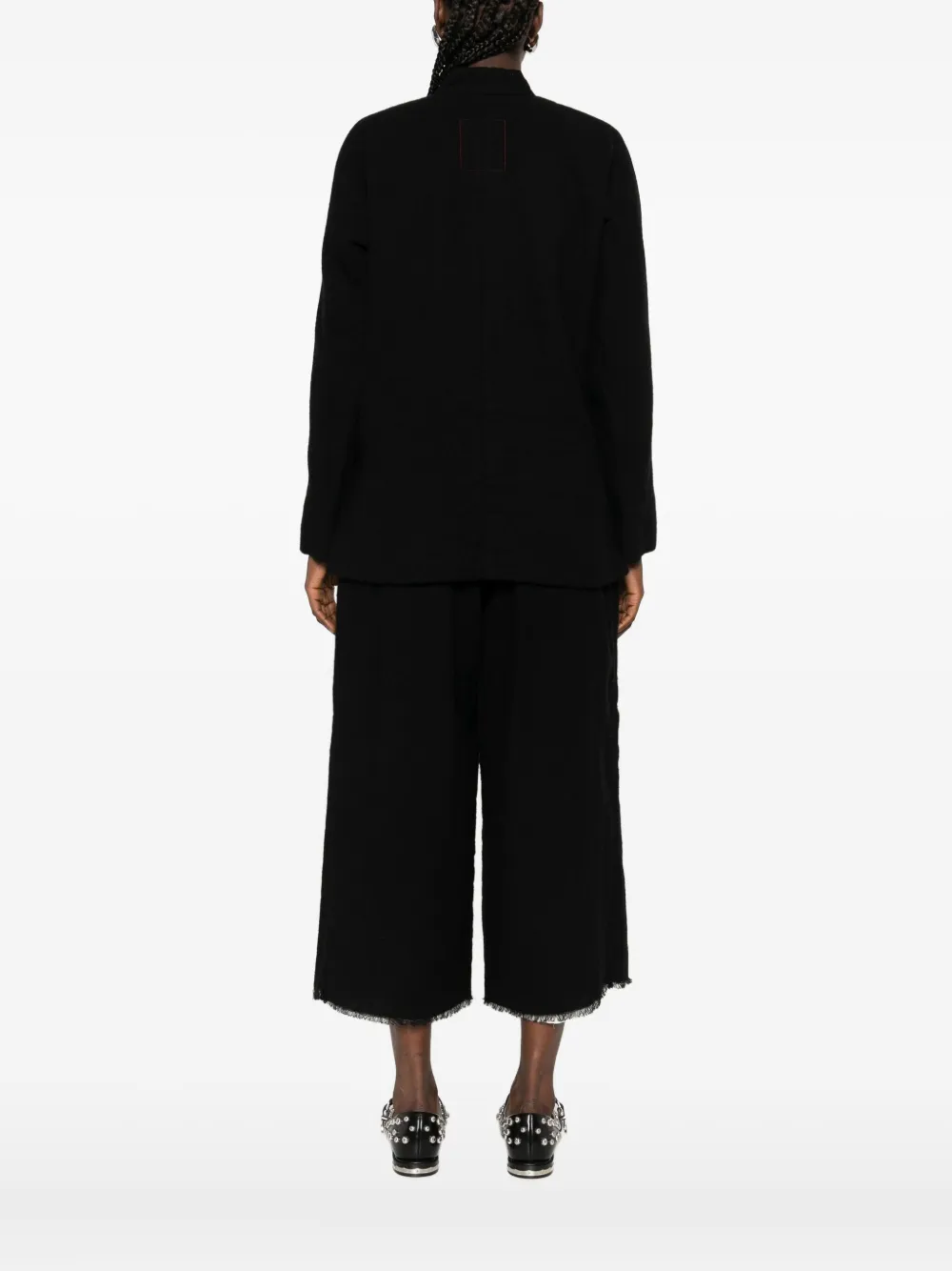 Uma Wang frog-fastening patch-pocket jacket Zwart