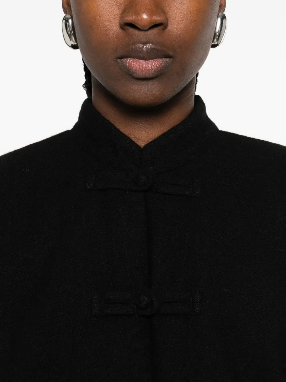 Uma Wang frog-fastening patch-pocket jacket Zwart