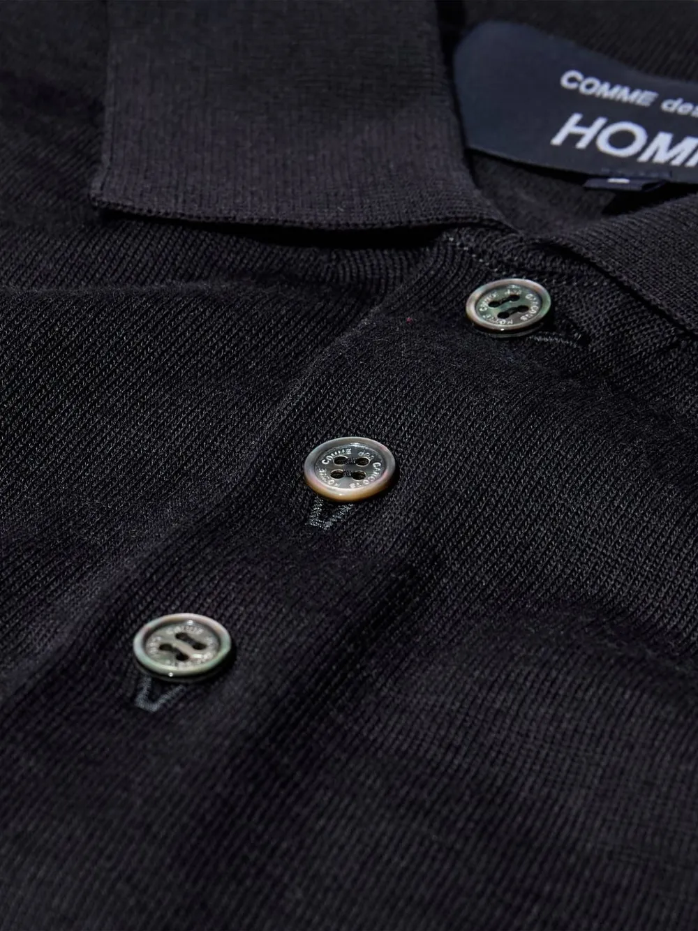 Comme des Garçons Homme Poloshirt met knopen en lange mouwen Blauw
