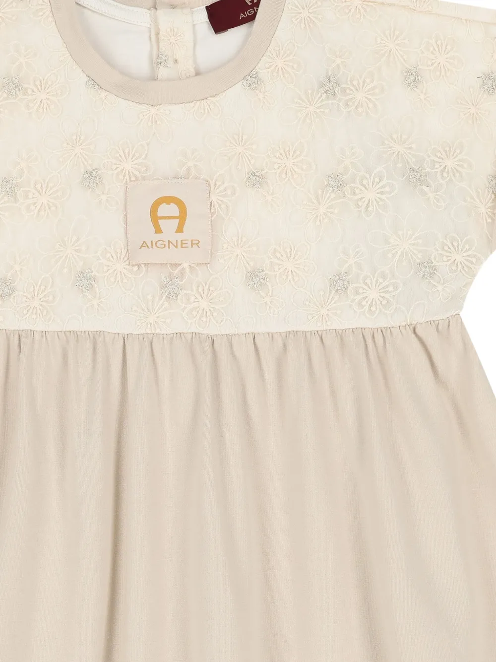 Aigner Kids embroidered floral dress Beige