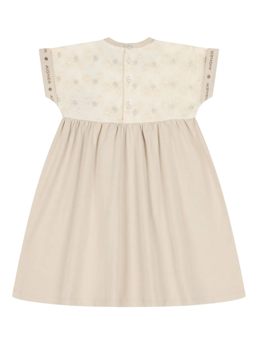 Aigner Kids embroidered floral dress Beige