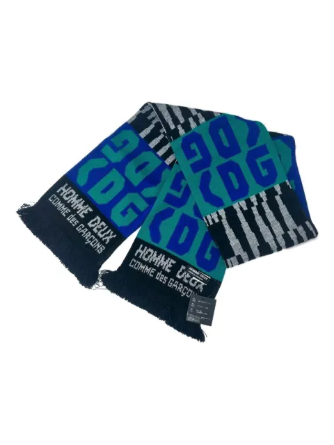 Comme des Garçons Homme Deux logo fringed scarf