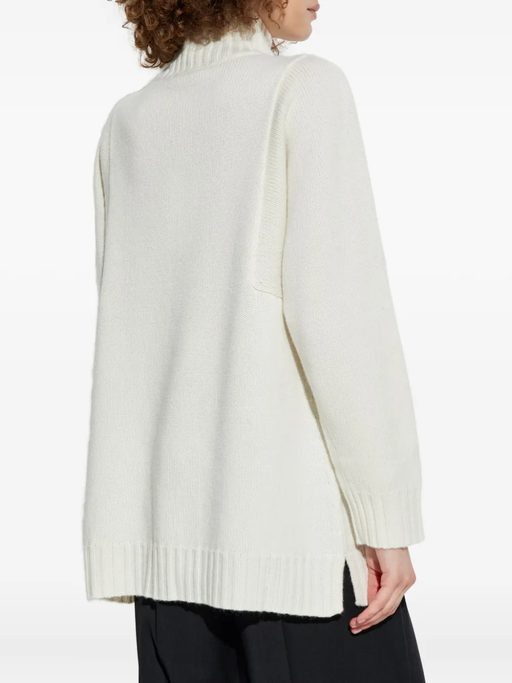Max Mara High-neck Long-sleeve Sweater In White