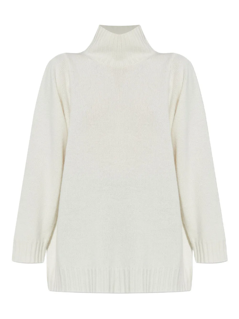 Max Mara High-neck Long-sleeve Sweater In White