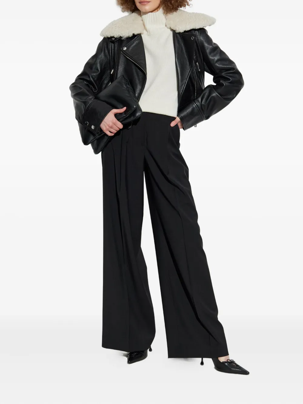 Max Mara High-neck Long-sleeve Sweater In White