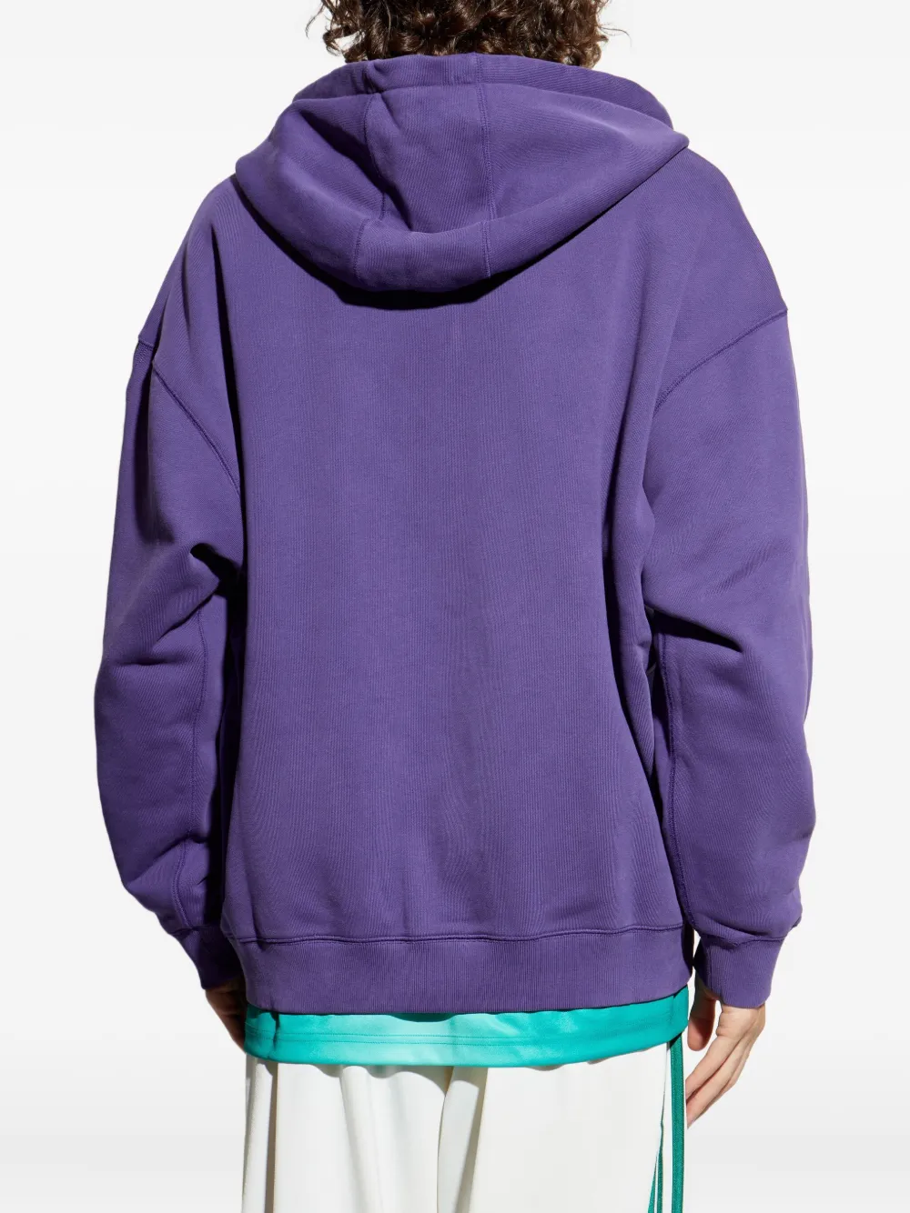 adidas zip-up logo-patch hoodie Paars