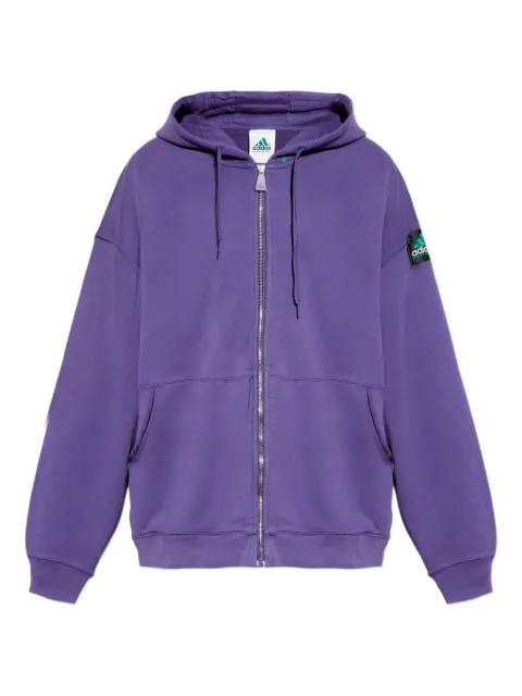 adidas zip-up logo-patch hoodie