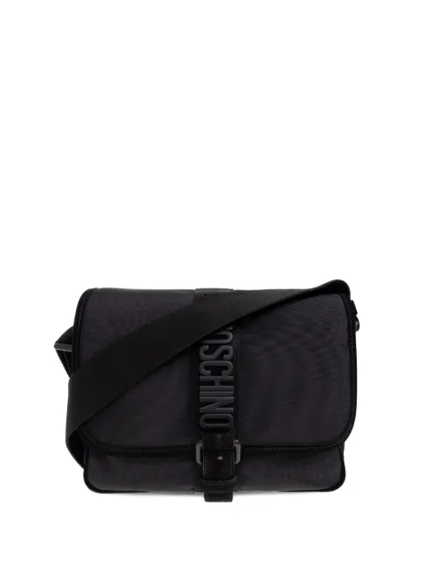 Moschino logo-plaque buckled shoulder bag