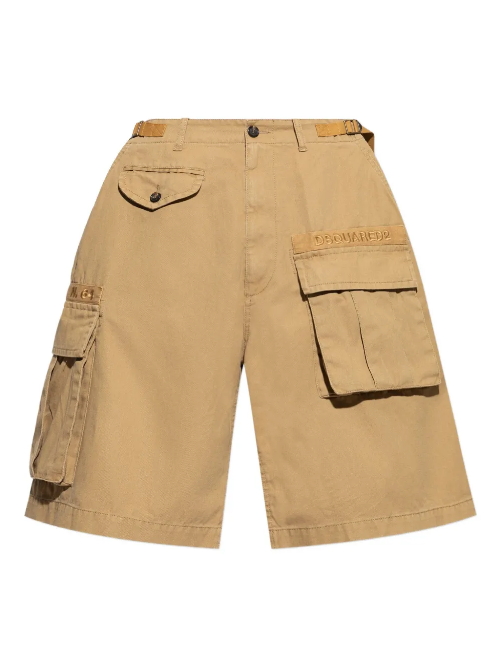DSQUARED2 Shorts met cargozak en logoplakkaat Bruin