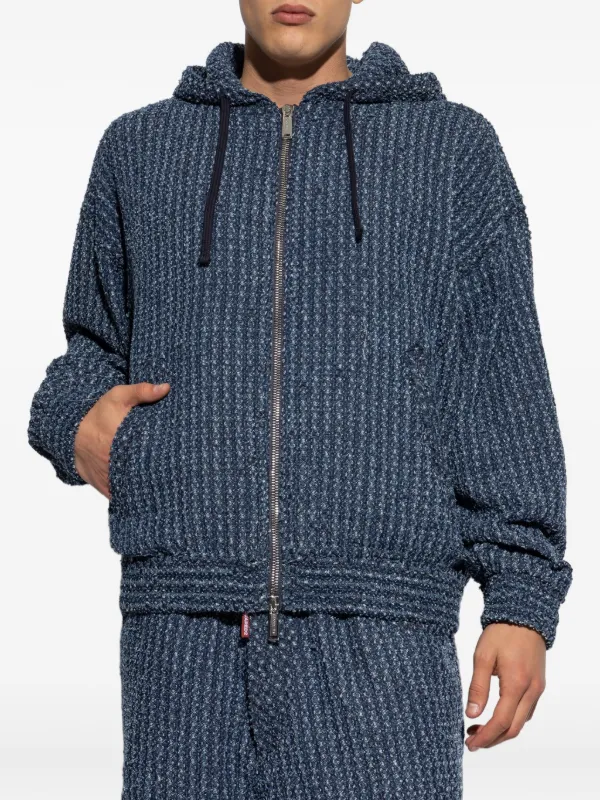 DSQUARED2 フーデッド ジップジャケット | ブルー | FARFETCH JP