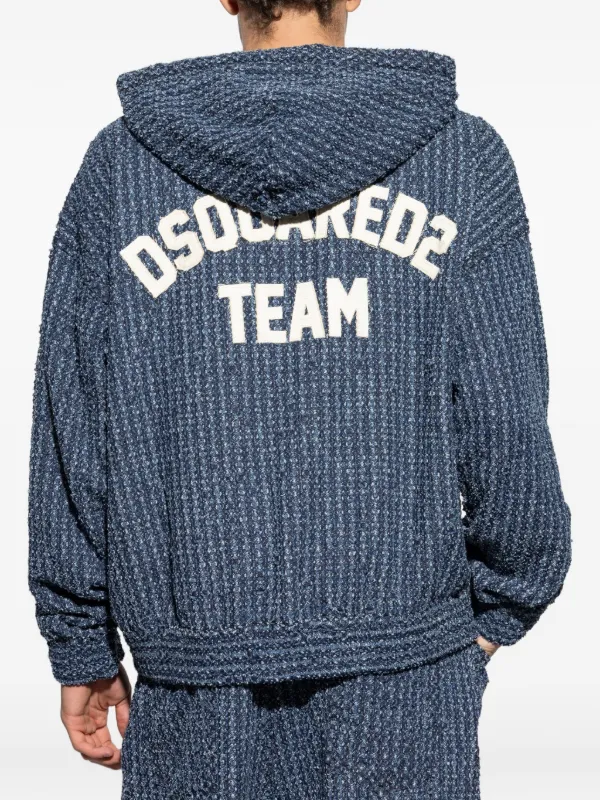 DSQUARED2 フーデッド ジップジャケット | ブルー | FARFETCH JP