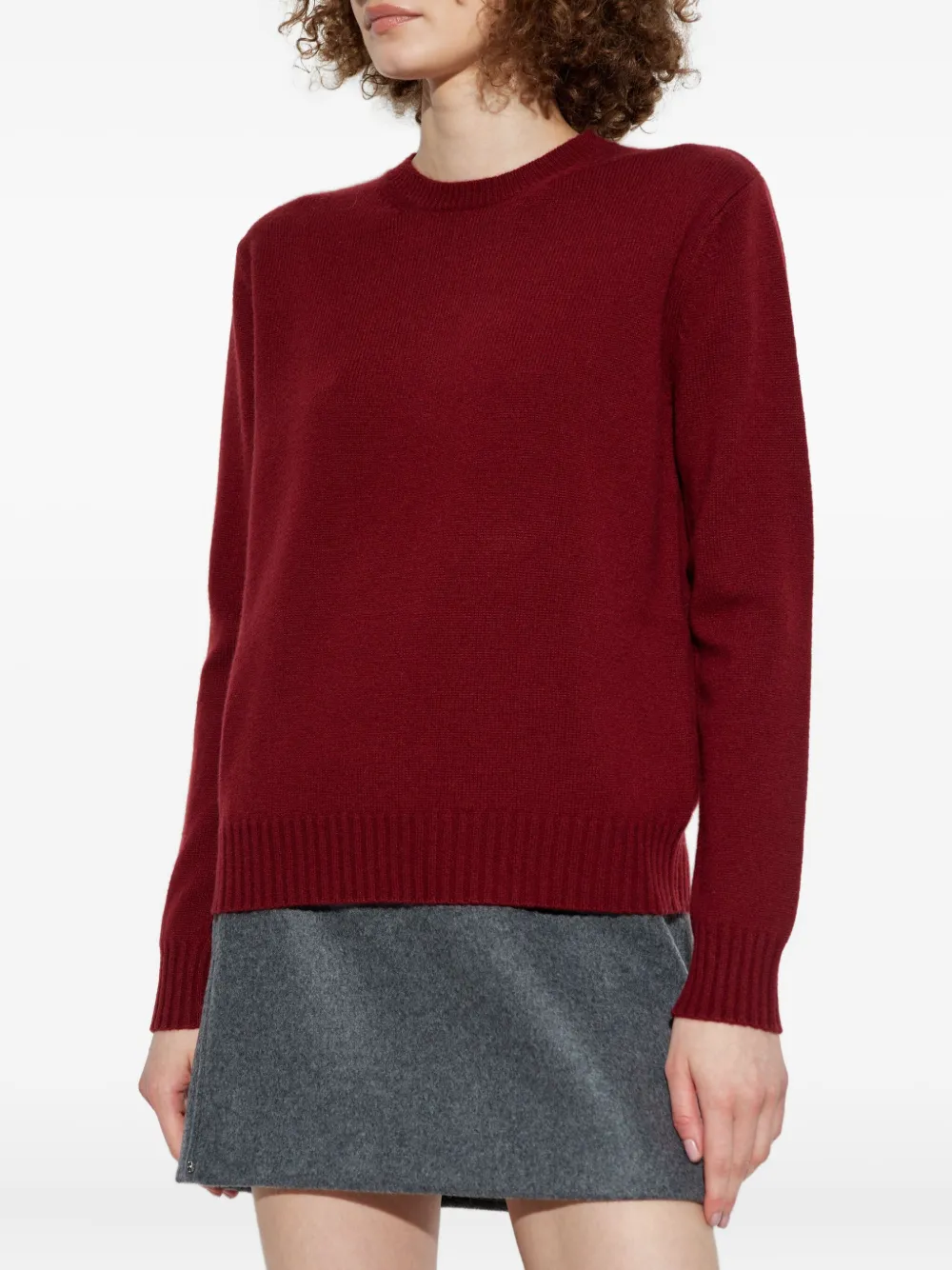 Max Mara Kasjmier trui met ronde hals Rood