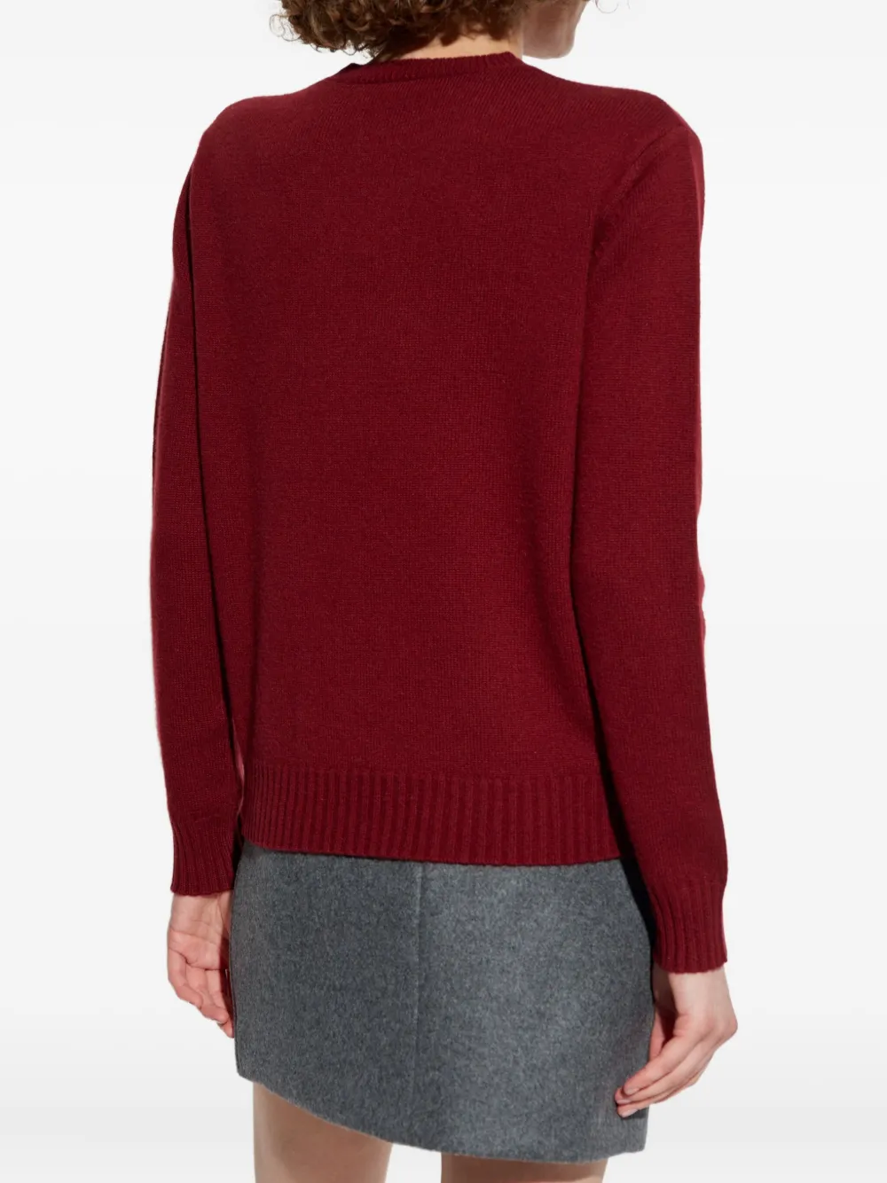 Max Mara Kasjmier trui met ronde hals Rood