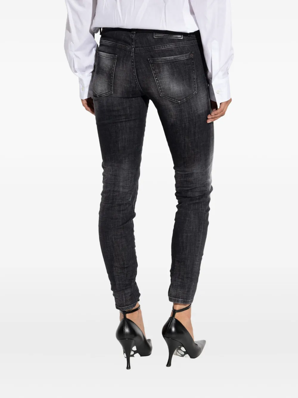 Dsquared2 Faded Distressed Jeans In Gray