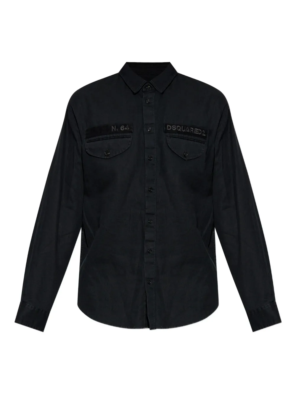 DSQUARED2 Overhemd met geborduurd logo Zwart