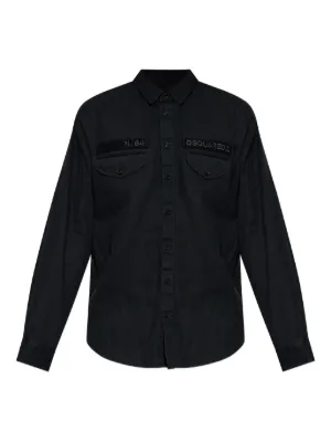 DSQUARED2 ウォッシュド デニムシャツ | ブラック | FARFETCH JP