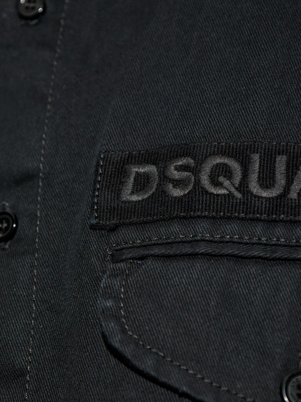DSQUARED2 Overhemd met geborduurd logo Zwart