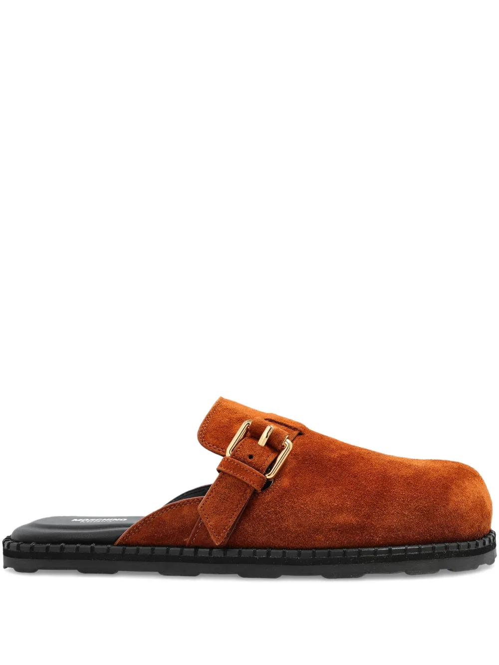 Moschino buckle-fastening suede pumps Brown