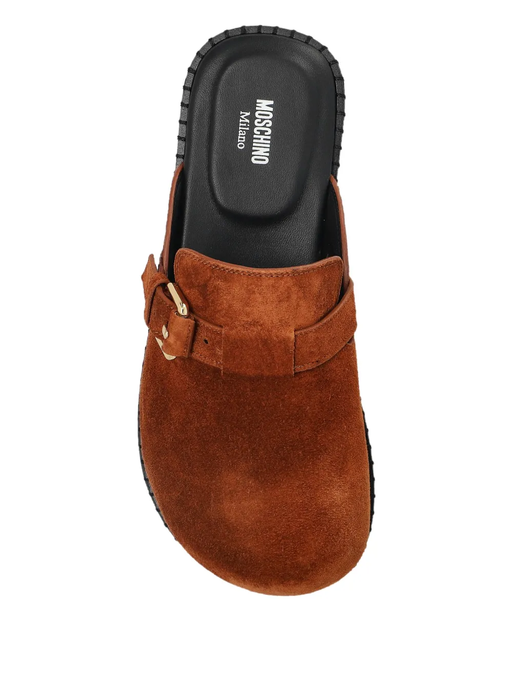 Moschino buckle-fastening suede pumps Brown