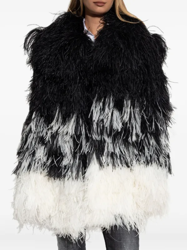 DSQUARED2 フェザートリム ジャケット | ブラック | FARFETCH JP