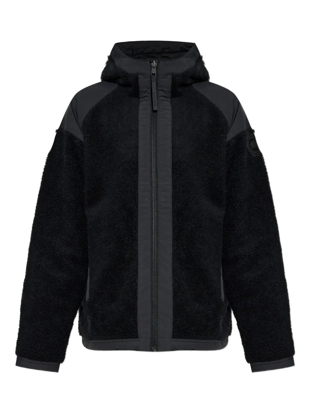Canada Goose Fleece jack met logopatch Zwart