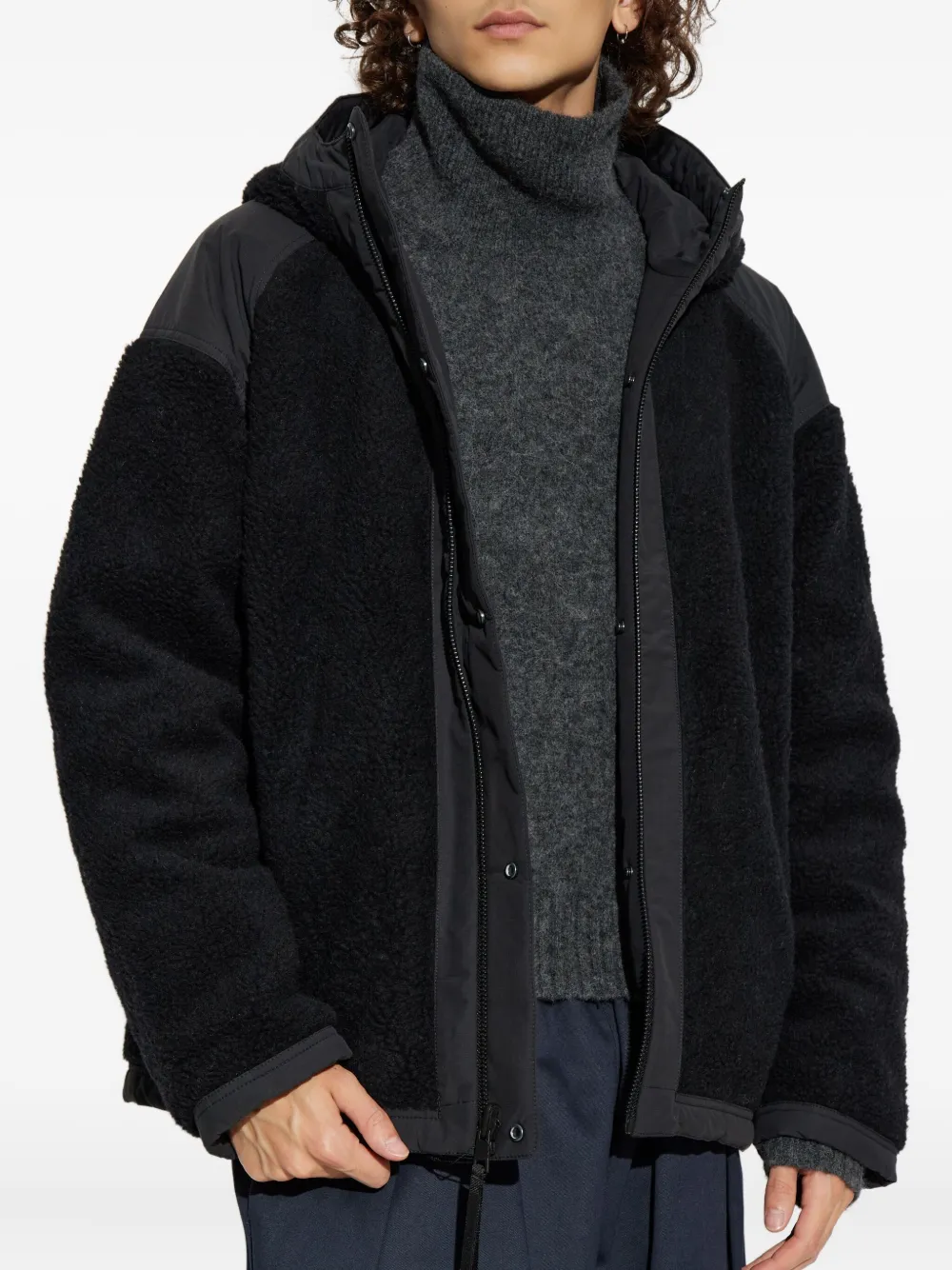 Canada Goose Fleece jack met logopatch Zwart