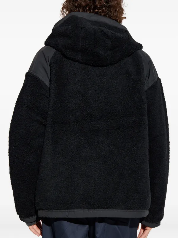 Canada Goose logo-patch Fleece Jacket Black FARFETCH NO