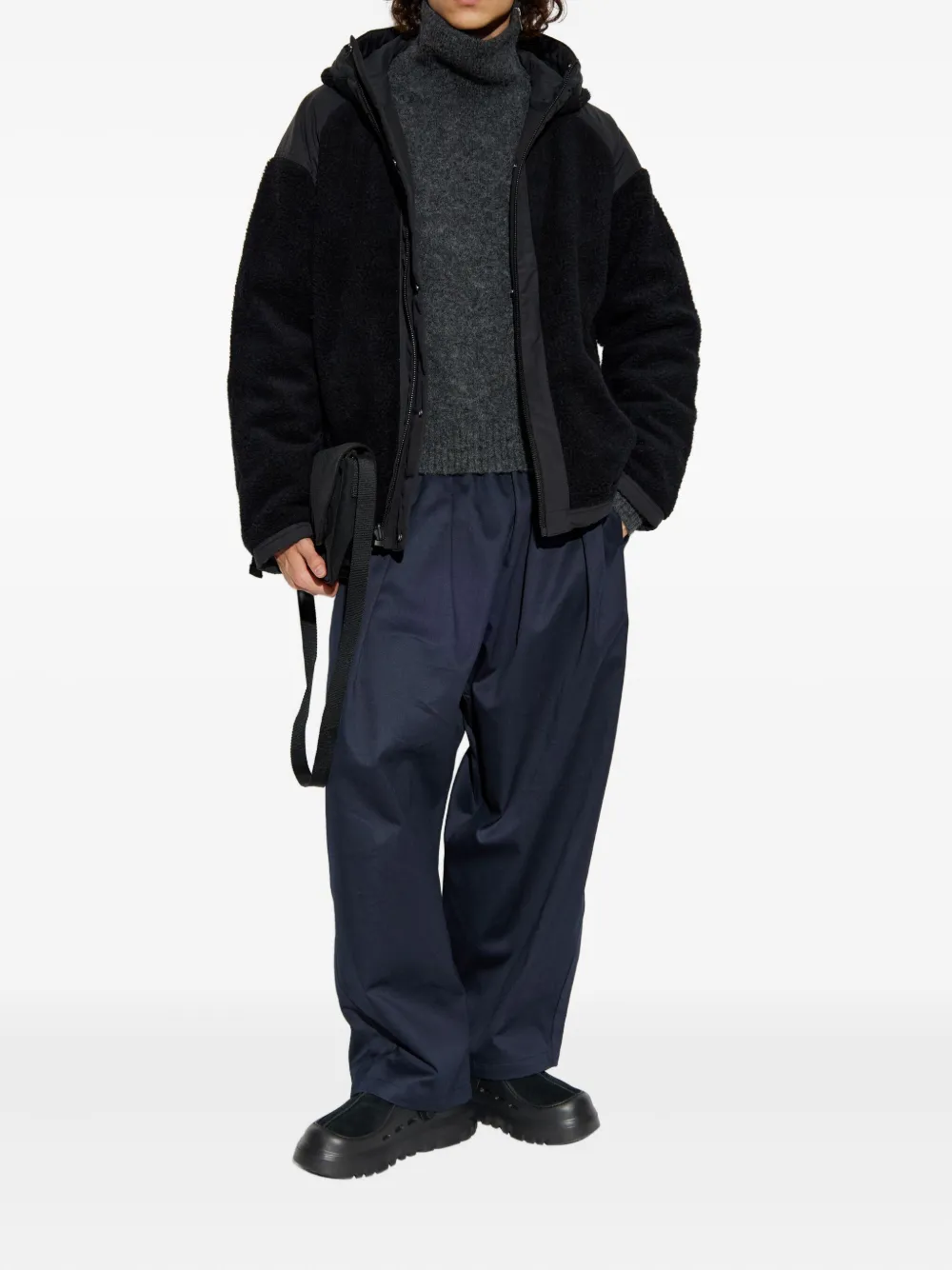 Canada Goose Fleece jack met logopatch Zwart