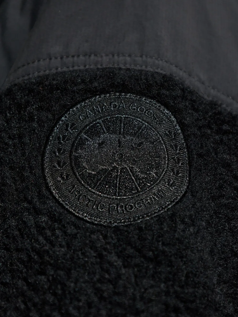 Canada Goose Fleece jack met logopatch Zwart