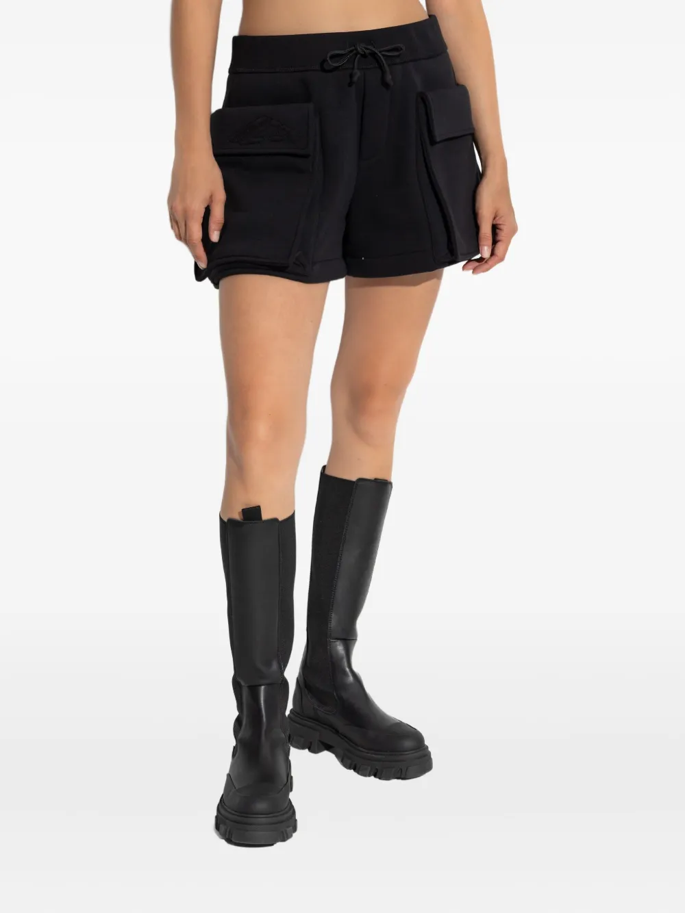 Dsquared2 Flap Pocket Drawstring Shorts In Black